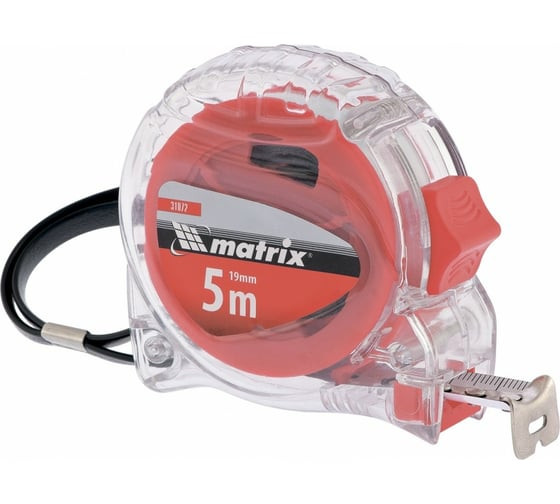 Рулетка Matrix Crystal 31073, 5 м х 25 мм, корпус поликарбонатный