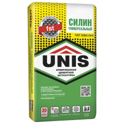 Штукатурка цементная Unis Силин Универсальный армировованная, 25 кг