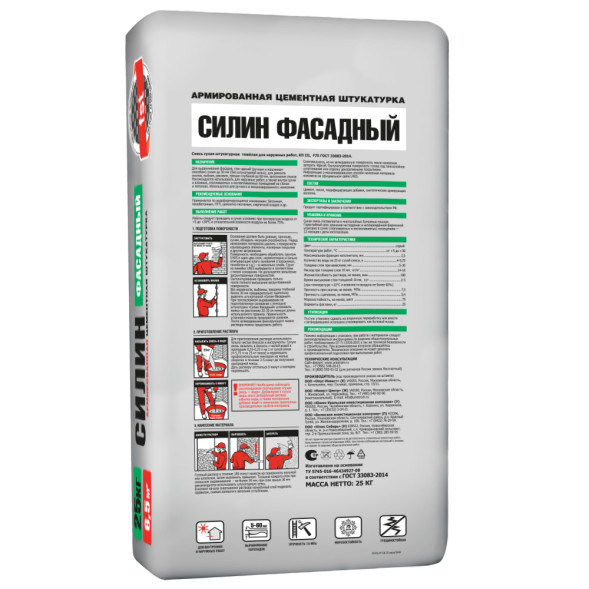 Штукатурка цементная Unis Силин Фасадный, 25 кг