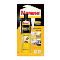 Герметик силиконовый универсальный Момент, цвет белый, 85 мл