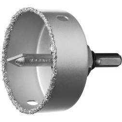 Коронка по керамике и кирпичу Зубр Профессионал 33360-076, 76х25 мм, с карбид-вольфрамовым напылением, центрирующее сверло, трехгранный хвостовик