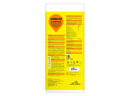 Клей Vetonit Mramor для камня светлого оттенка, керамогранита и стекла, белый, 25 кг