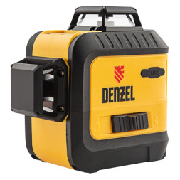 Нивелир лазерный Denzel 35077, дальность 30 м, 3х360 градусов, резьба 1/4" и 5/8" под штатив, красный