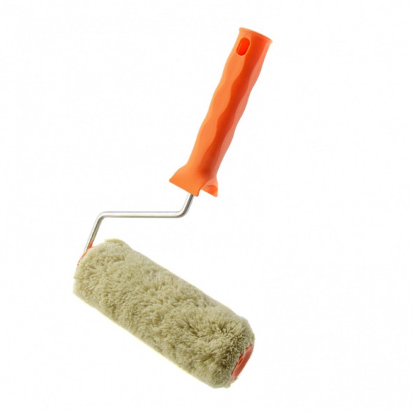 Валик из полиакрила Сибртех фасадные работы 80217 с ручкой, 36 х 180 мм, ворс 18 мм, бюгель 6 мм, цвет зеленый