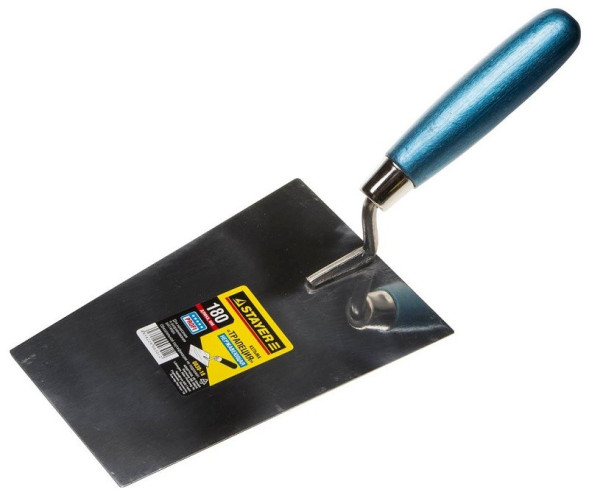 Кельма трапеция из нержавеющей стали Stayer 0830-18 Трапеция с деревянной ручкой, 180 мм