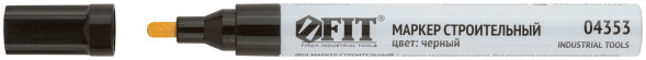 Маркер черный FIT 04353, краска, линия 2мм, кругл. након., для любых поверхности