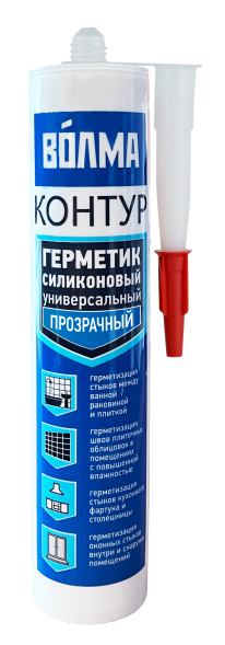 Силиконовый герметик Волма Контур, цвет прозрачный, 290 мл