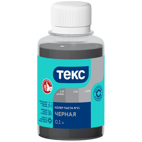 Колер паста Текс, черная, №11, 0,1 л