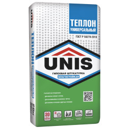 Гипсовая штукатурка Unis Теплон Универсальный, влагостойкая, 25 кг