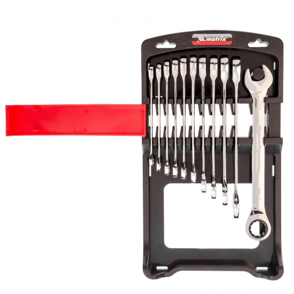 Набор ключей гаечных комбинированных трещеточных Matrix 14795, 8-19 мм, 11 шт., CrV