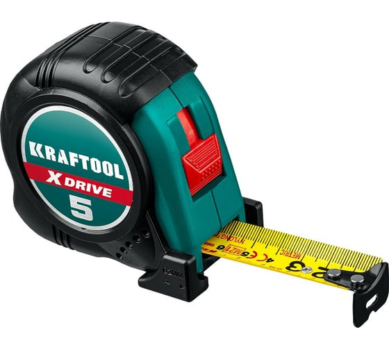 Рулетка Kraftool Nylon 34122-05-25_z01, 5 м х 25 мм, обрезиненный корпус, ручная фиксация