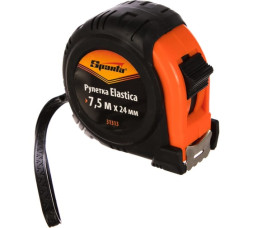 Рулетка Sparta Elastica 31313, 7,5 м x 24 мм, обрезиненный корпус, ручная фиксация