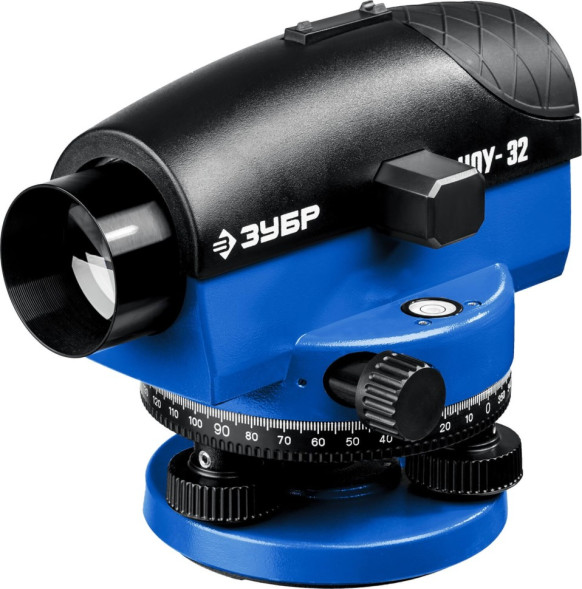 Нивелир оптический Зубр ОУ-32 34917, рабочий диапазон 120 м