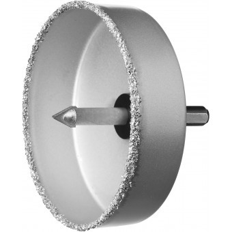 Коронка по керамике и кирпичу Зубр Профессионал 33360-102, 102х25 мм, с карбид-вольфрамовым напылением, центрирующее сверло, трехгранный хвостовик