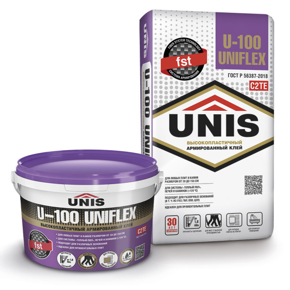 Клей плиточный Unis Uniflex U-100 эластичный, 5 кг