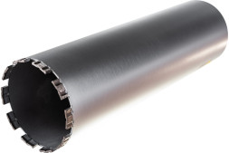 Коронка алмазная Hilberg  Laser HD715, сегментная, 122x450мм, 10 сегментов, 1 1/4UNC, армированный бетон, бетон, кирпич. Сухой/мокрый рез.