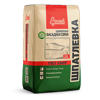 Цементная шпатлевка Старатели Фасадная, цвет серая, 20 кг