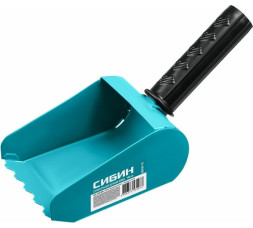 Кельма-ковш стальная строительная Сибин 08240-10 с обрезиненной ручкой, 100 мм