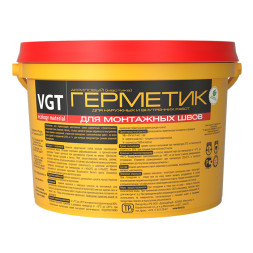 Герметик акриловый для монтажных швов VGT, цвет белый, 7кг