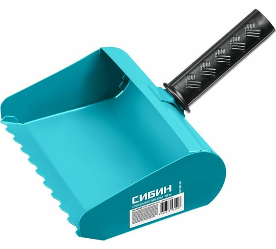 Кельма-ковш стальная строительная Сибин 08240-20 с обрезиненной ручкой, 200 мм