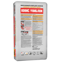 Клей Unis Униблок Зимний цементный кладочно-монтажный, 25 кг