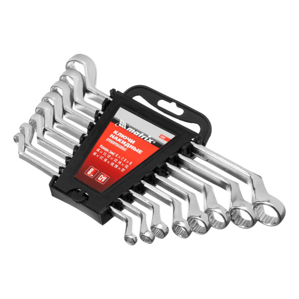 Набор ключей гаечных накидных коленчатых Matrix 15332, 6-22 мм, 8 шт., CrV, полированный хром