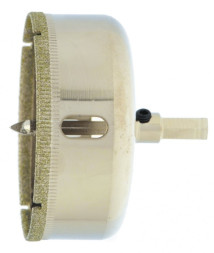 Сверло алмазное по кермике и стеклу Сибртех 72727, 70х55 мм, центрирующее сверло, шестигранный хвостовик