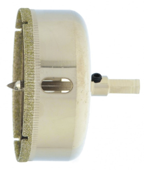 Сверло алмазное по кермике и стеклу Сибртех 72727, 70х55 мм, центрирующее сверло, шестигранный хвостовик