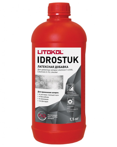 Латексная добавка для затирок Litokol Idrostuk, 1,5 кг