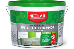 Краска акриловая Neolab для стен и потолков, супербелая, 14 кг, RAL 7030