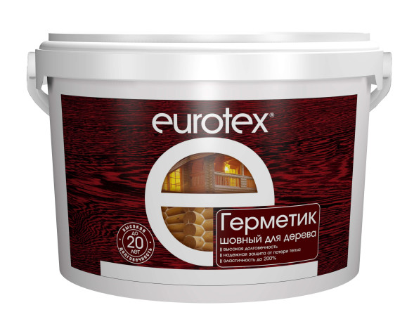 Герметик акриловый шовный для дерева Eurotex, цвет орех, 600 мл