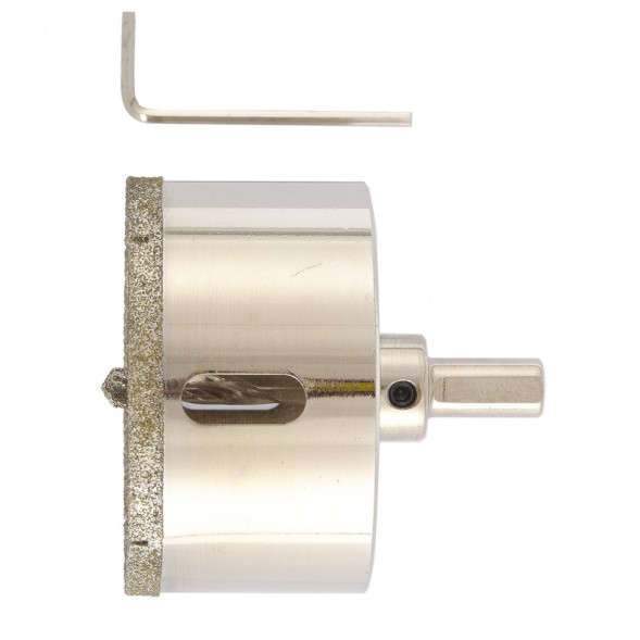 Сверло алмазное по керамике и стеклу Matrix 726703, 70x67 мм, центрирующее сверло, трехгранный хвостовик