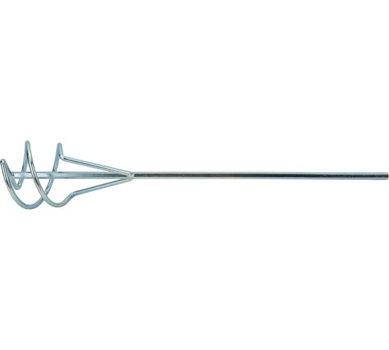 Насадка для миксера Сибртех 84810, 80х8х450 мм, шестигранный хвостовик, для штукатурных смесей, оцинковованная сталь