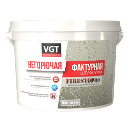 Штукатурка декоративная фактурная негорючая VGT Firestop Pro, RAL9003, 18 кг