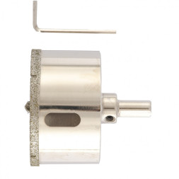 Сверло алмазное по керамике и стеклу Matrix 726683, 68x67 мм, центрирующее сверло, трехгранный хвостовик