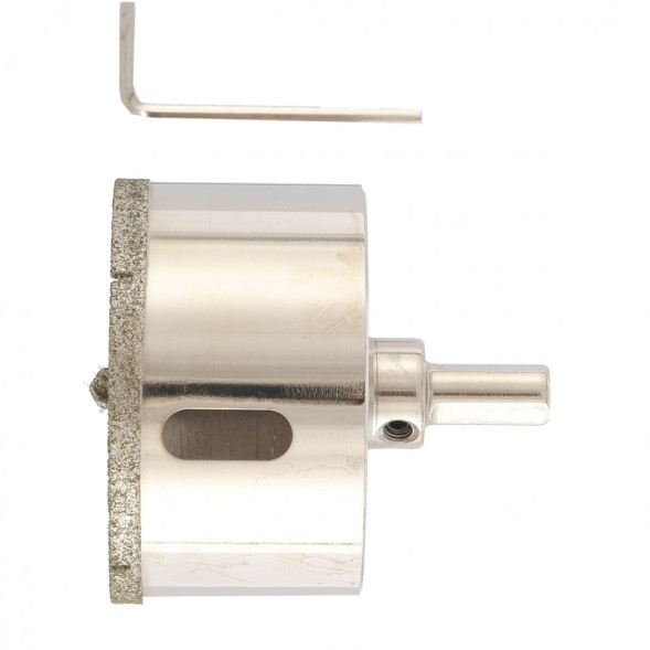 Сверло алмазное по керамике и стеклу Matrix 726683, 68x67 мм, центрирующее сверло, трехгранный хвостовик