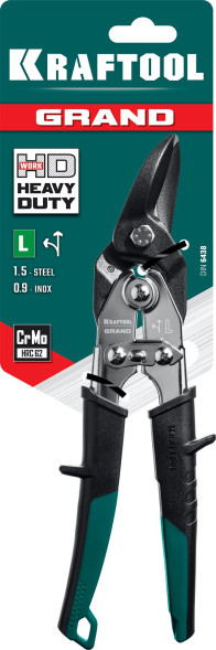 Ножницы по металлу, Universal Kraftool 2324-L_z02, 260мм, левый рез, СrMo, двухкомп. рукоятки