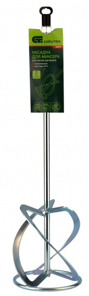 Насадка для миксера Сибртех 848997, 160х590 мм, хвостовик резьба М14, для штукатурных смесей, оцинкованная сталь