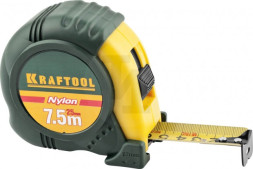 Рулетка Kraftool Nylon 34122-08_z01, 7,5 м х 25 мм, обрезиненный корпус, ручная фиксация