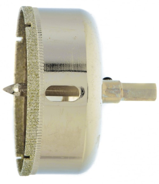 Сверло алмазное по керамике и стеклу Сибртех 72726, 68x55 мм, центрирующее сверло, шестигранный хвостовик