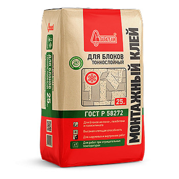 Клей монтажный для блоков тонкослойный (зимний) Старатели, 25 кг