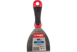 Шпательная лопатка из нержавеющей стали Зубр Мастер 10072-10 с двухкомпонентной ручкой, 100 мм