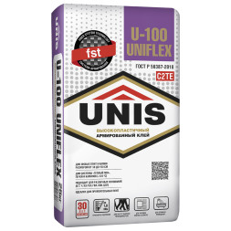 Клей плиточный Unis Uniflex U-100 эластичный, 25 кг