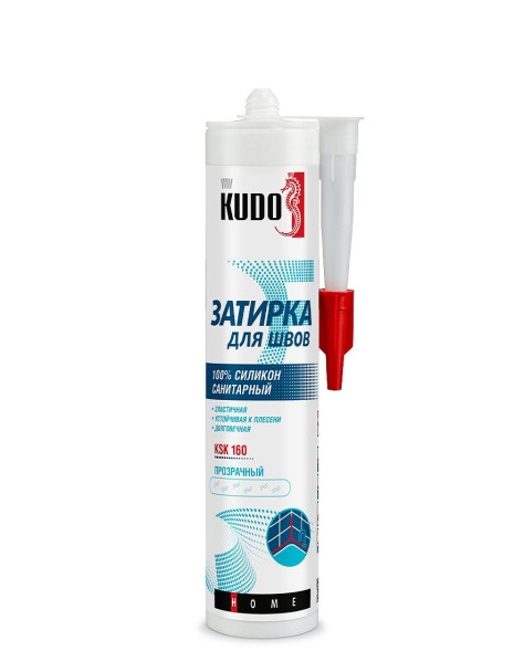 Герметик-затирка силиконовый санитарный Kudo KSK-171, цвет жасмин, RAL 9001, 280 мл