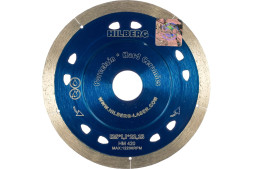 Диск отрезной алмазный сплошной Hilberg Extra Thin HM420, 125х1,1х22,23 мм, с фланцем, керамогранит; керамическая пли, ультратонкий, сухой/мокрый рез