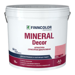 Штукатурка декоративная Finncolor Mineral Decor структурная, эффект шуба, фракция 1,5 мм, 16 кг