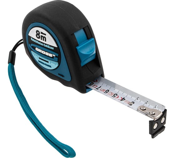 Рулетка Gross Ergonomisch 31104, 8 м х 25 мм, обрезиненный корпус, зацеп с магнитом