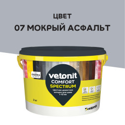 Затирка цементная Vetonit Comfort Spectrum 07 мокрый асфальт, 2 кг