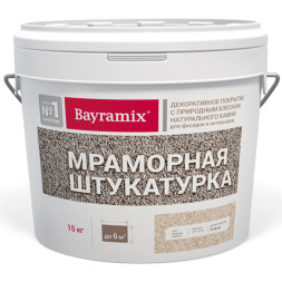 Штукатурка мраморная Bayramix мелкая фракция, цвет Magnolia White N, 15 кг