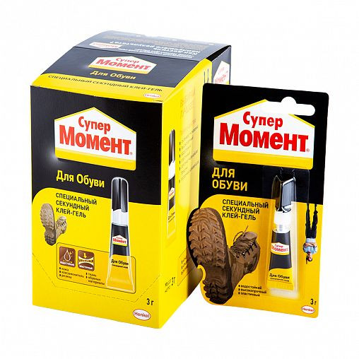 Клей Супер Момент для обуви, 3 гр, в шоу-боксе